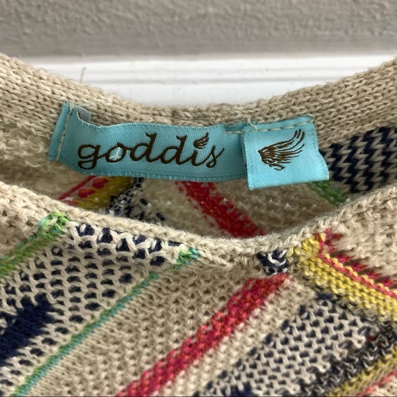 GODDIS Multicolored Boho Hippie Festival Oversized Fringe Shawl Poncho S/M - Picture 8 of 10